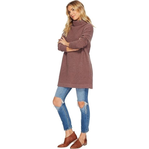 Free People Slouchy Ottoman Tunic Mockneck in Nutmeg - Picture 4 of 5